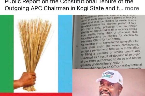 Public Report on the Constitutional Tenure of the Outgoing APC Chairman in Kogi State and the Need to Protect Party Stability