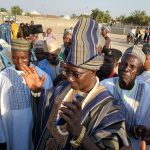 Alhaji Sah Kogi during the Turbaning Ceremony by the Youruba Community.