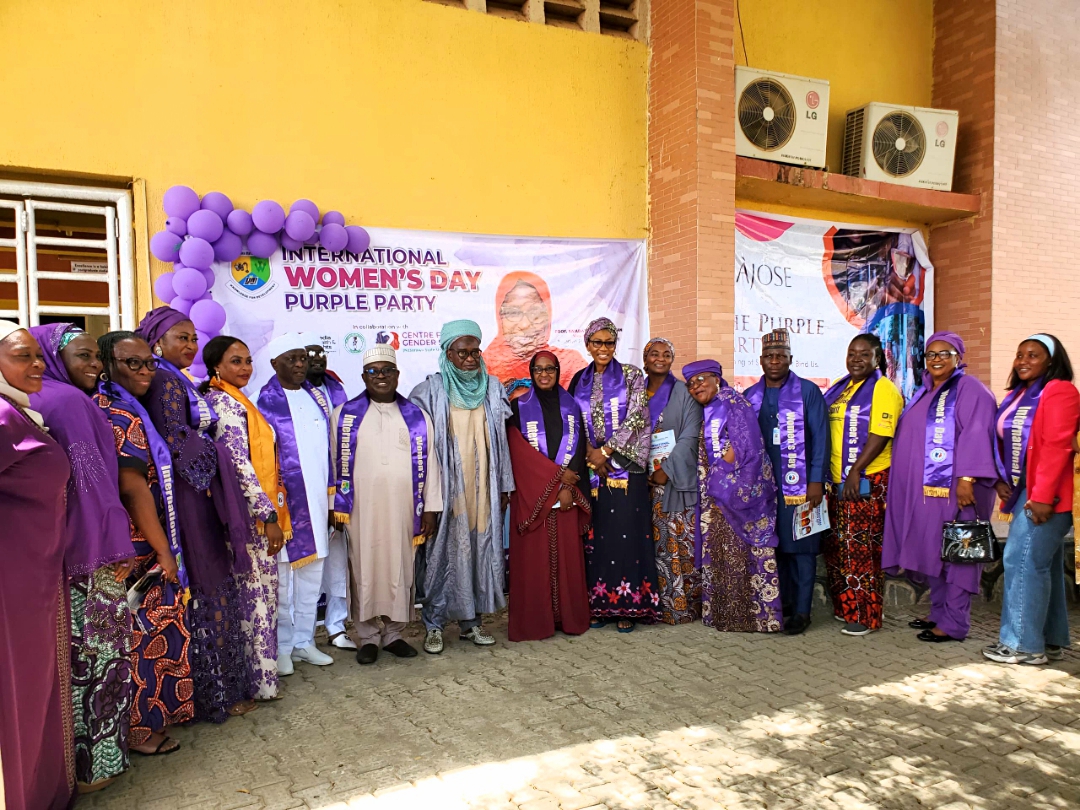 The Vice Chancellor, NSUK, the Commissioner, federal character commission, and other dignitaries in a group photograph