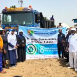 The University management as well as NASWAMSA in a group photograph during the exercise.