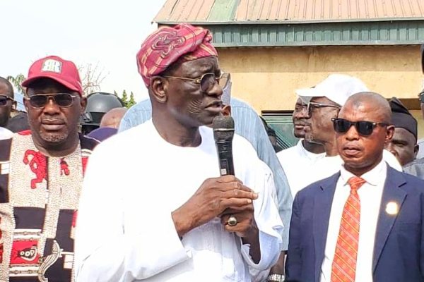 Sen. Ahmed Aliyu Wadada speaking during the flag off ceremony.