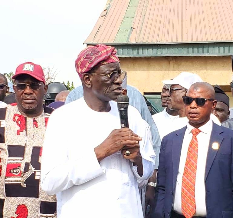 Sen. Ahmed Aliyu Wadada speaking during the flag off ceremony.
