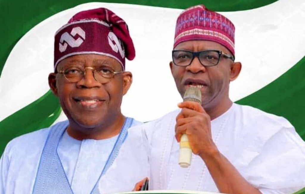 President Bola Ahmed Tinubu and Sentor Sunday Steve Karimi