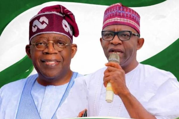 President Bola Ahmed Tinubu and Sentor Sunday Steve Karimi