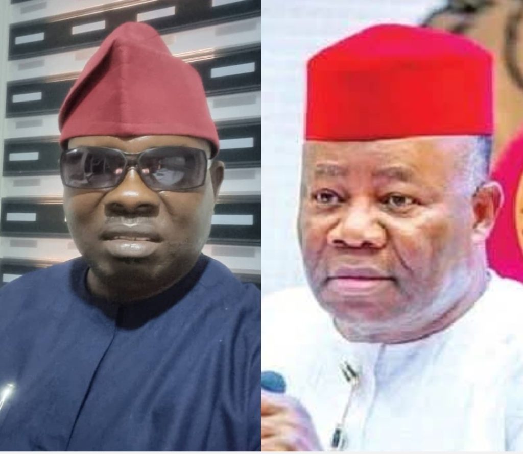 Chief Mathias Efe Olowu, the National Chairman of Odavwe R’Urhobob and Godswill Akpabio, President of the Senate