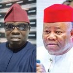 Chief Mathias Efe Olowu, the National Chairman of Odavwe R’Urhobob and Godswill Akpabio, President of the Senate