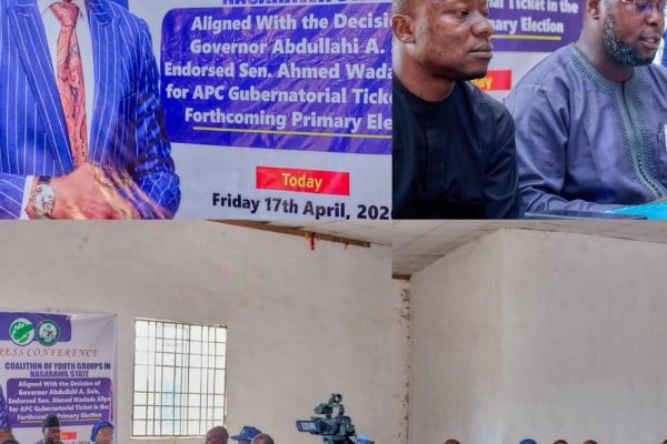 Nasarawa Youth Coalition Backs Gov Sule, Endorses Wadada for APC Governorship Ticket