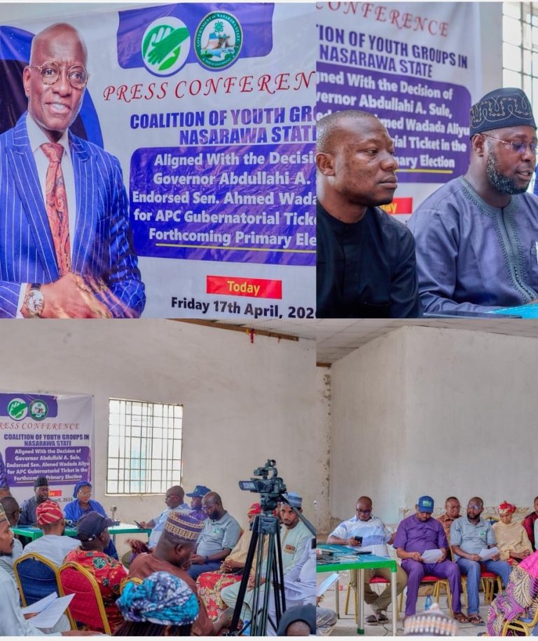 Nasarawa Youth Coalition Backs Gov Sule, Endorses Wadada for APC Governorship Ticket