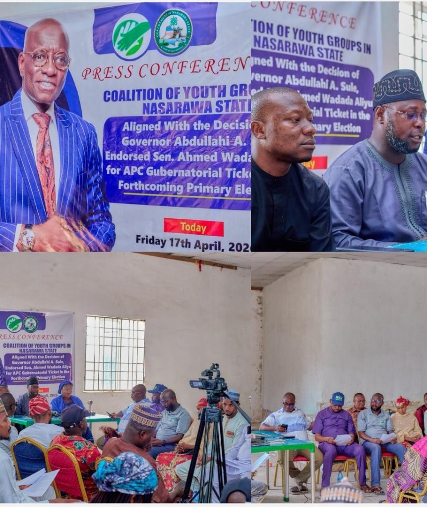 Nasarawa Youth Coalition Backs Gov Sule, Endorses Wadada for APC Governorship Ticket