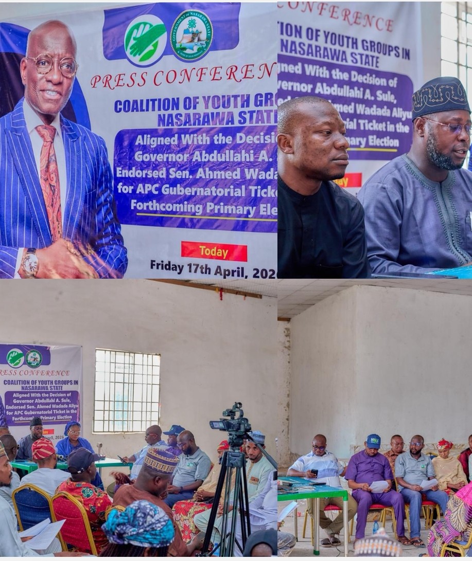 Nasarawa Youth Coalition Backs Gov Sule, Endorses Wadada for APC Governorship Ticket