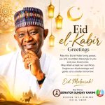 Eid-el-Kabir: Senator Karimi Felicitates Muslims, Calls for Unity and Sacrifice