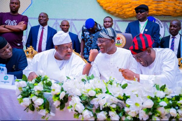 Secretary to the Government of the Federation (SGF), Senator George Akume, and Benue State Governor Hyacinth Alia