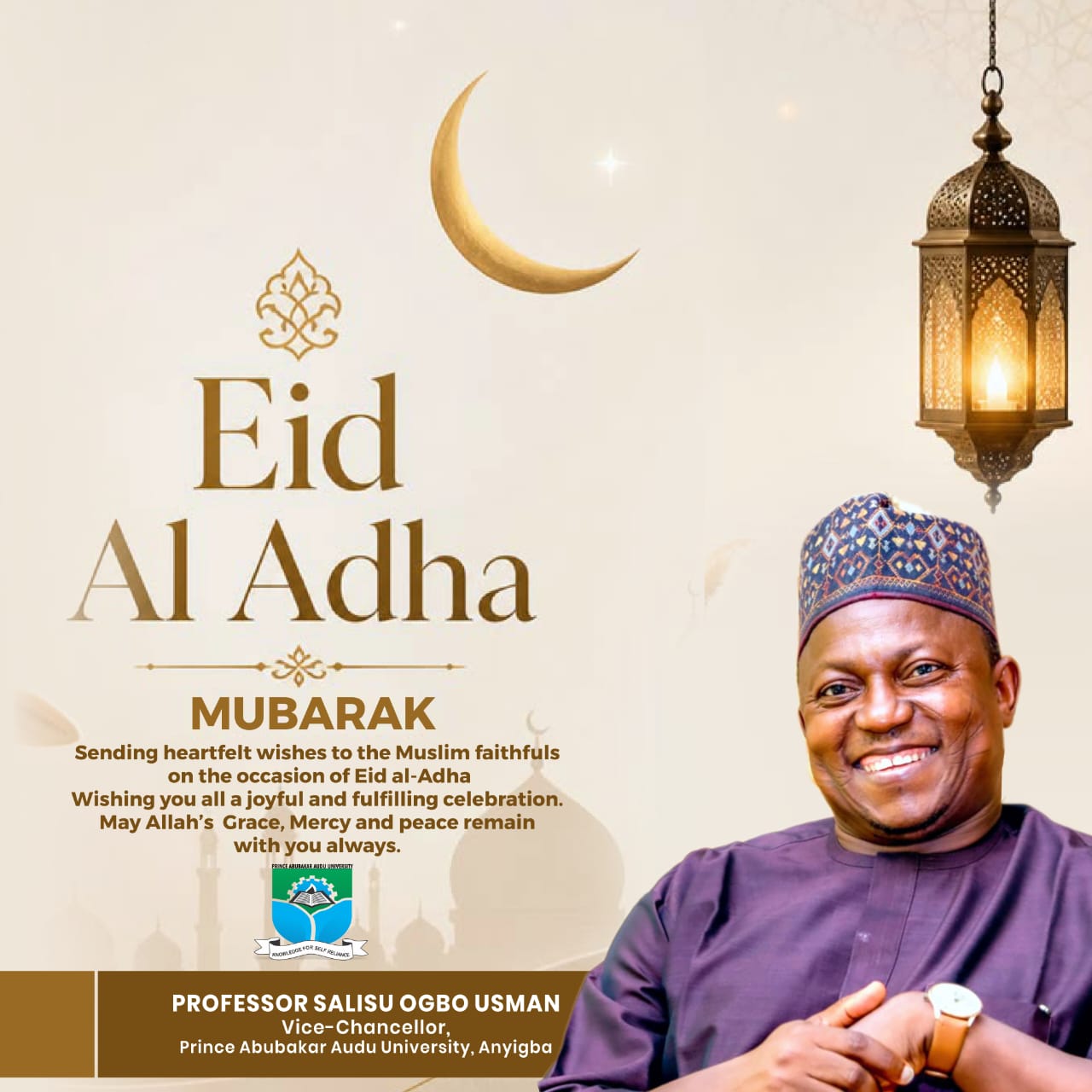 PAAU Vice-Chancellor Felicitates Muslims on Eid-el-Kabir Celebration