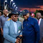 Delta State Commissioner for Works (Highways and Urban Roads), Reuben Izeze and Managing Director of the Niger Delta Development Commission, Samuel Ogbuku