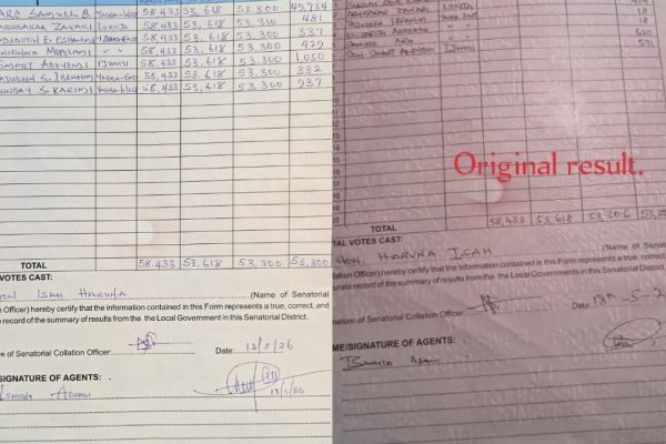 Two different results surfaced in Kogi West