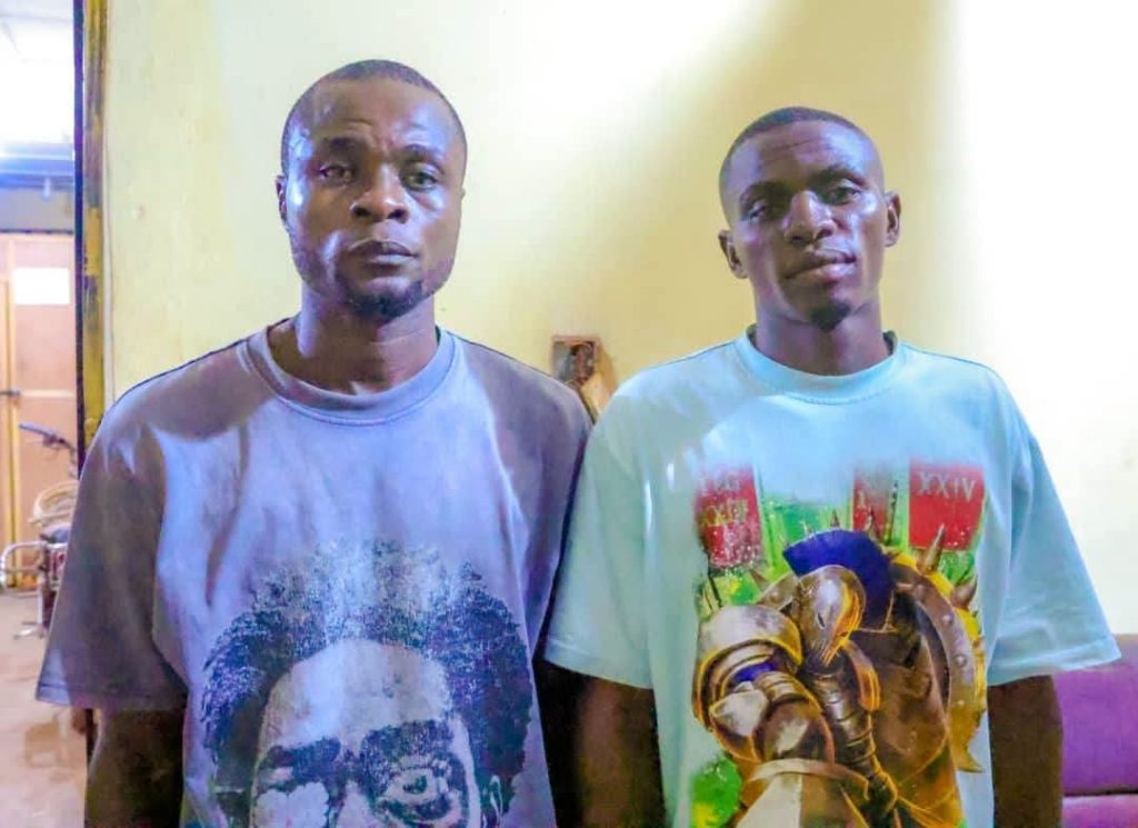 Suspected cultuats, Fidelis Atuluku, Matric No. 2026SE1252, and Monday Okolo, Matric No. 2026SE1247, both 100-level students of the Department of Social Studies/Education, Faculty of Education