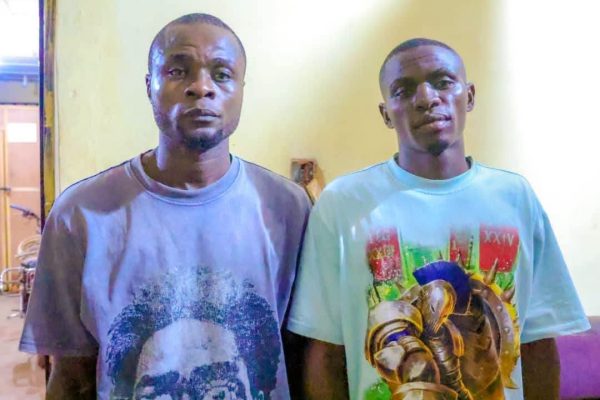 Suspected cultuats, Fidelis Atuluku, Matric No. 2026SE1252, and Monday Okolo, Matric No. 2026SE1247, both 100-level students of the Department of Social Studies/Education, Faculty of Education
