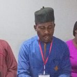 Leader of an independent election Observers group Mr. Rasheed Shuaib during the press conference in Akwanga.