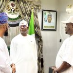 Special Adviser on Youth and Student Affairs to Kogi State Governor, Hon. Oladele John Nihi Former Governor of Kogi State, Yahaya Adoza Bello (M), and Director of the City Boy Movement (CBM), Kogi State Chapter, Hon. Ogah Mark Okpanachi (R)