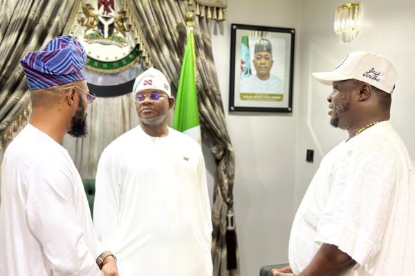 Special Adviser on Youth and Student Affairs to Kogi State Governor, Hon. Oladele John Nihi Former Governor of Kogi State, Yahaya Adoza Bello (M), and Director of the City Boy Movement (CBM), Kogi State Chapter, Hon. Ogah Mark Okpanachi (R)