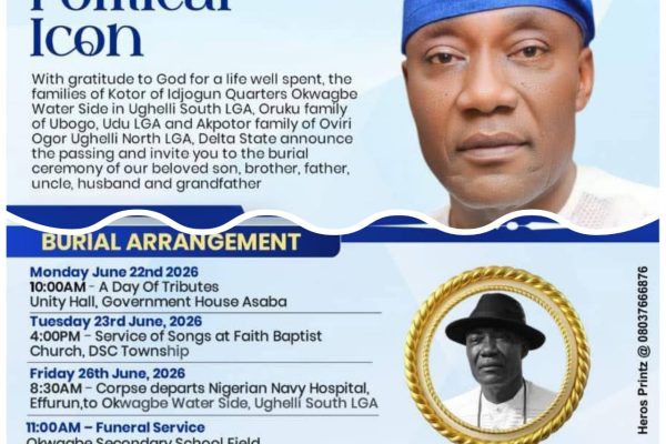 All Roads Lead to Okwagbe Waterside as Late Chief Sunny Kotor Goes Home