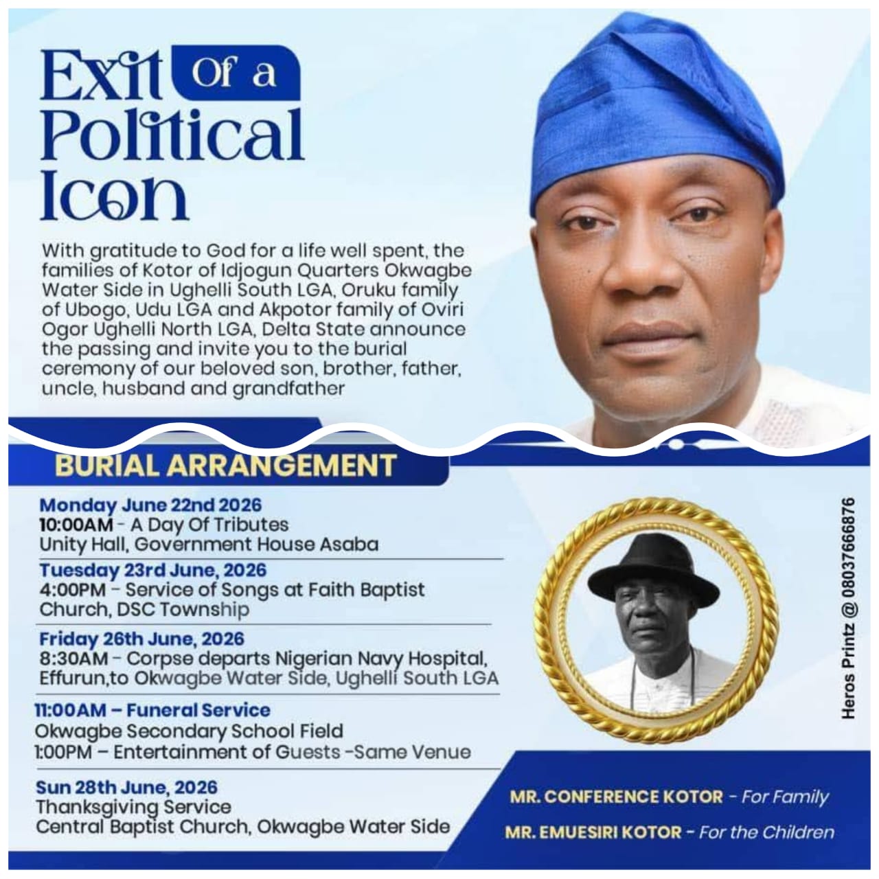 All Roads Lead to Okwagbe Waterside as Late Chief Sunny Kotor Goes Home