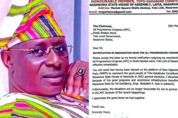 In Nasarawa: APC Lawmaker Mohammed G. Isimbabi Dumps Party