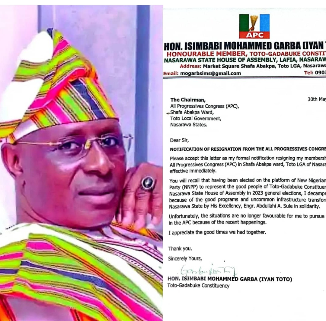 In Nasarawa: APC Lawmaker Mohammed G. Isimbabi Dumps Party