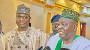 L-R: Dr. Danladi Jatau, Speaker, Nasarawa State House of Assembly and Dr. Aliyu Bello, Nasarawa State APC Chairman
