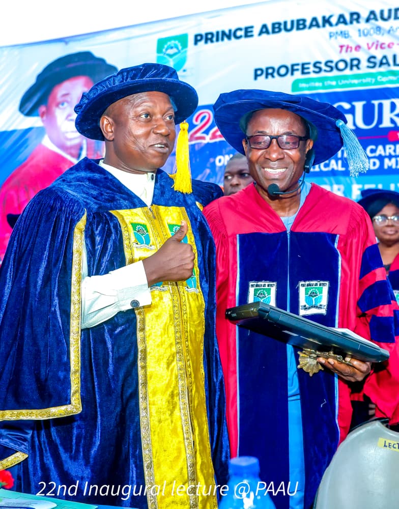 Vice-Chancellor of Prince Abubakar Audu University, Professor Salisu Ogbo Usman and Professor of Church History and Missiology at Prince Abubakar Audu University (PAAU), Anyigba, Professor Felix Ehimare Enegho