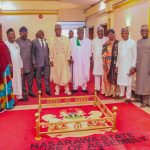 APC Chairman Aliyu Bello and State Working Committee during a thank-you visit to Speaker Danladi Jatau in Lafia following the Nasarawa APC primaries.