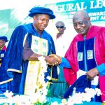 Professor of Theatre for Development at Prince Abubakar Audu University (PAAU), Anyigba, Professor William Sunday Onogu and Vice-Chancellor of Prince Abubakar Audu University, Professor Salisu Ogbo Usman