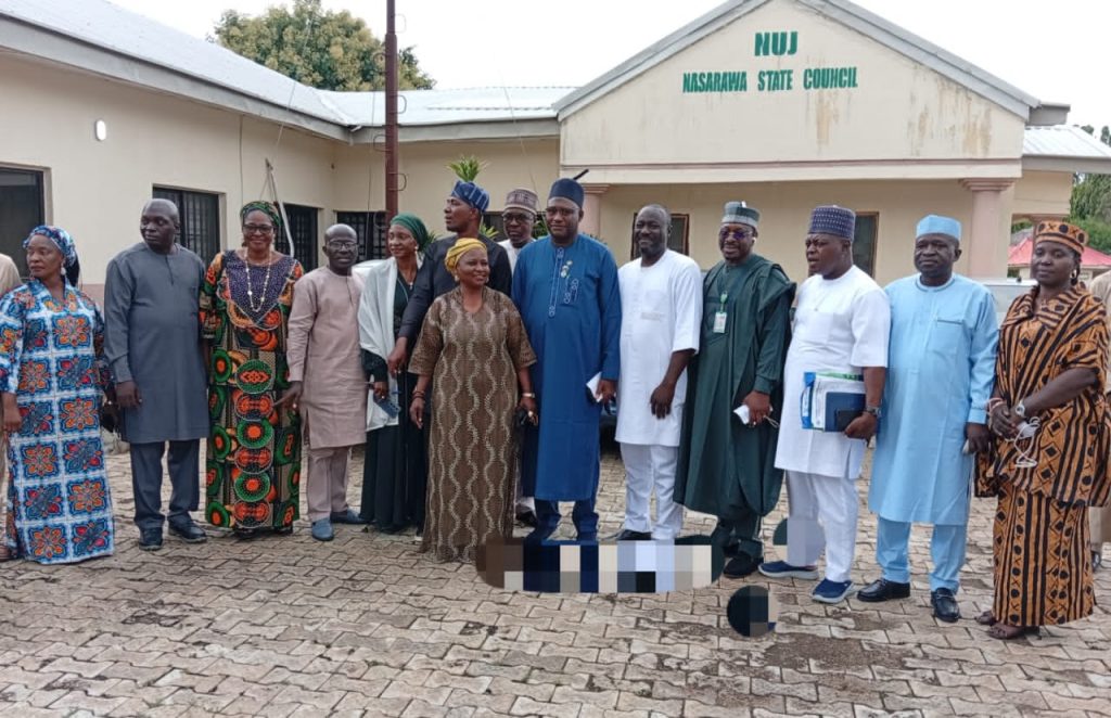 Sunday John, Samson Jonah and Juliana Ose Ofoku presenting their manifestos during the NUJ Nasarawa 2026 chairmanship debate at the NUJ Press Centre in Lafia.