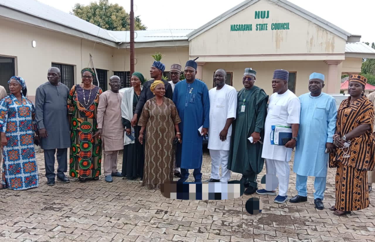Sunday John, Samson Jonah and Juliana Ose Ofoku presenting their manifestos during the NUJ Nasarawa 2026 chairmanship debate at the NUJ Press Centre in Lafia.