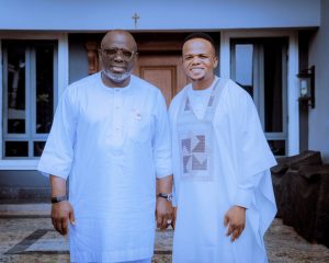 Delta State Governor Sheriff Oborevwori with Hon. Matthew Omonade during a public event.
