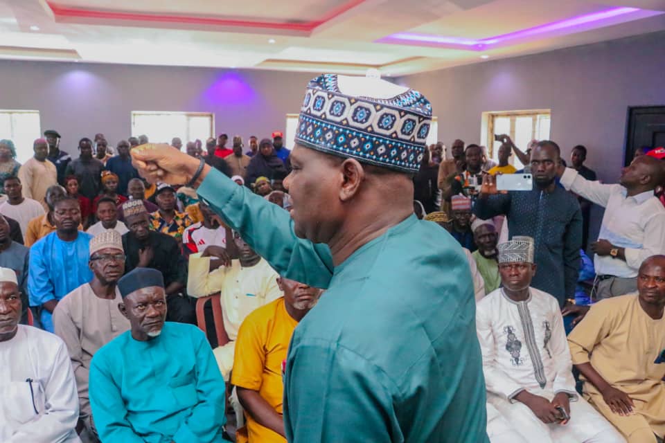 Speaker Danladi Jatau addressing APC supporters in Garaku ahead of the 2027 elections.