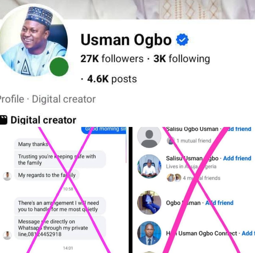 Prince Abubakar Audu University Vice-Chancellor Professor Usman Ogbo issues warning over fake Facebook accounts.