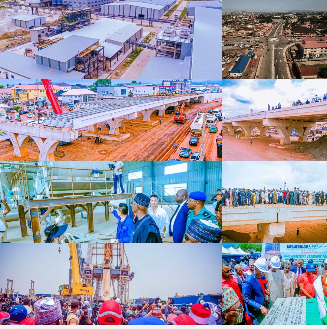 Governor Abdullahi Sule highlighting infrastructure and industrial development projects aimed at transforming Nasarawa State's economy.