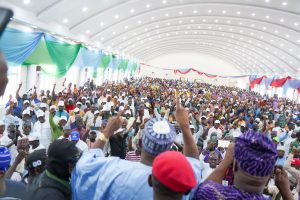 Senator Sunday Karimi speaking on constituency projects and scholarships in Lokoja