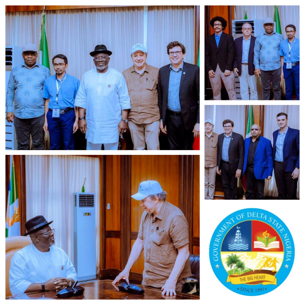 Governor Sheriff Oborevwori receiving Brazilian and Malaysian investors after the Delta Economic and Investment Summit in Asaba.