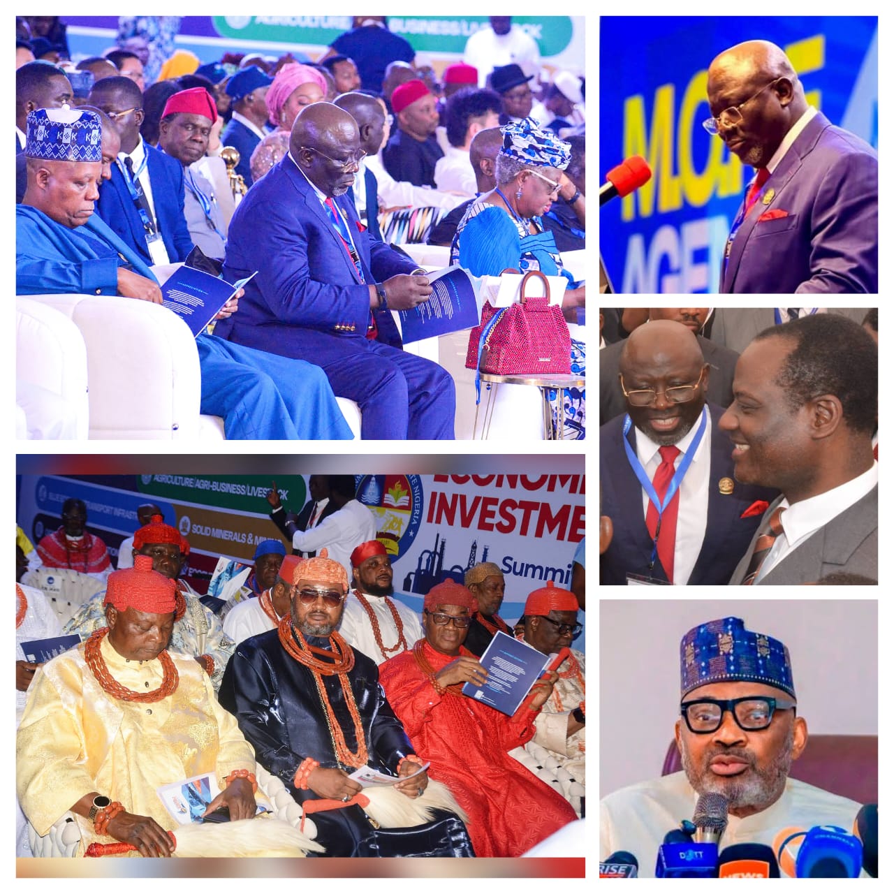 Governor Sheriff Oborevwori addressing delegates during the Delta State Economic and Investment Summit in Asaba.