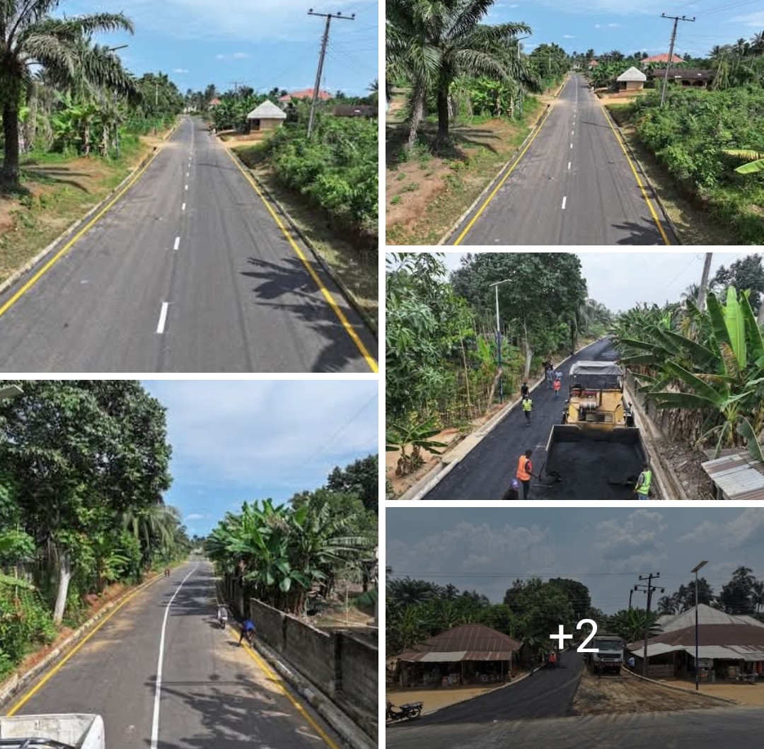Governor Umo Eno inspecting road construction projects in Akwa Ibom State