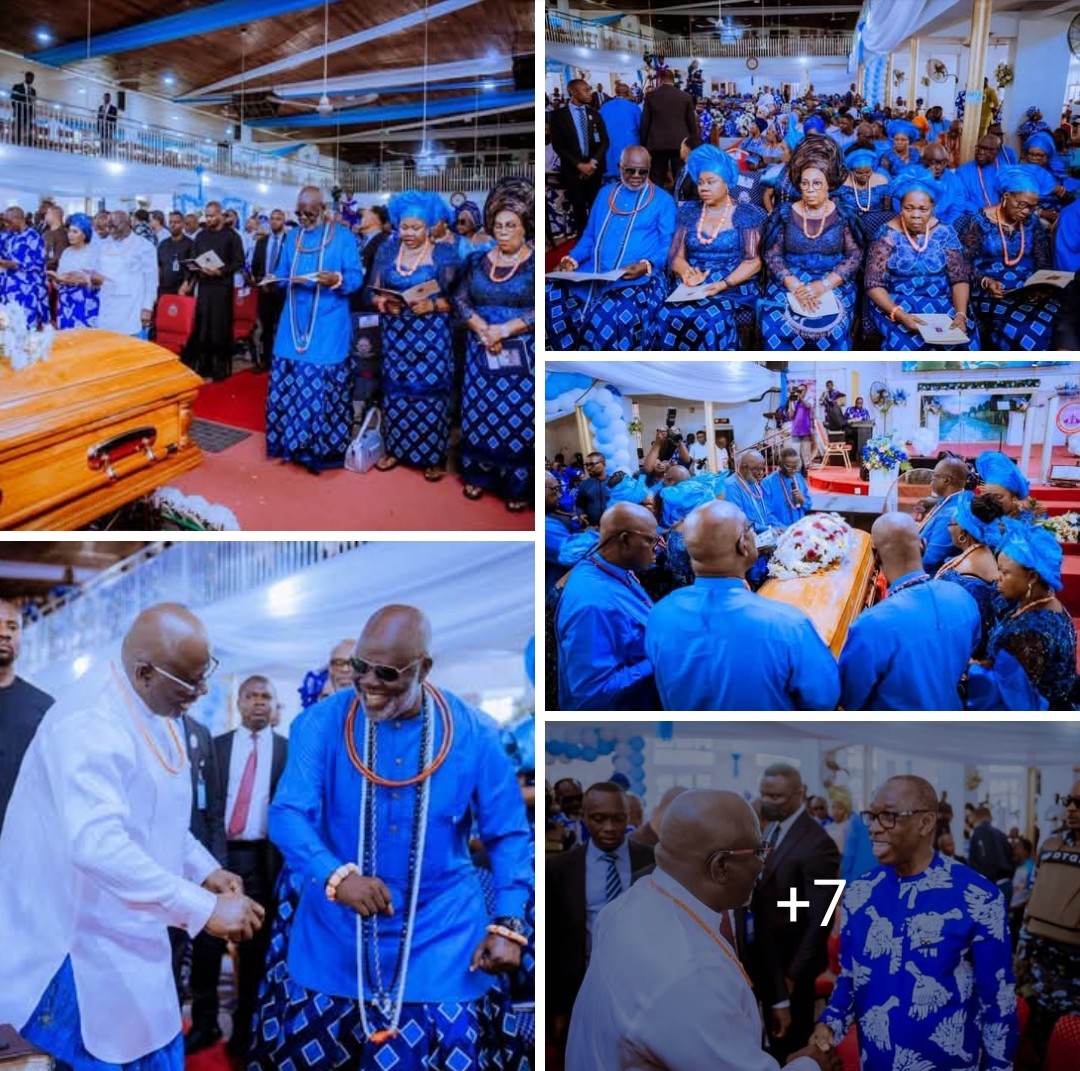 Governor Sheriff Oborevwori and Delta APC leaders at the funeral of Mrs. Felicia Arenyeka in Warri
