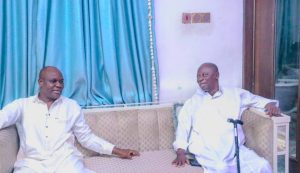 Nasarawa State House of Assembly Speaker, Rt. Hon. Danladi Jatau and his predecessor, Rt. Hon. Ibrahim Balarabe Abdullahi