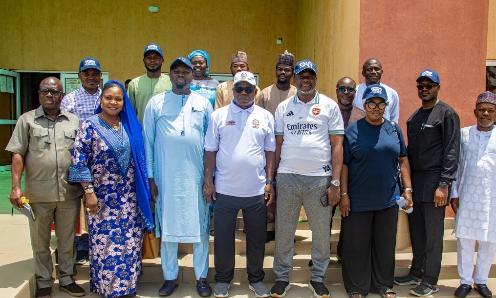 CUSTECH Vice-Chancellor Abdulrahman Salawu receives TETFund Board member Hassan Ocholi at CUSTECH Osara