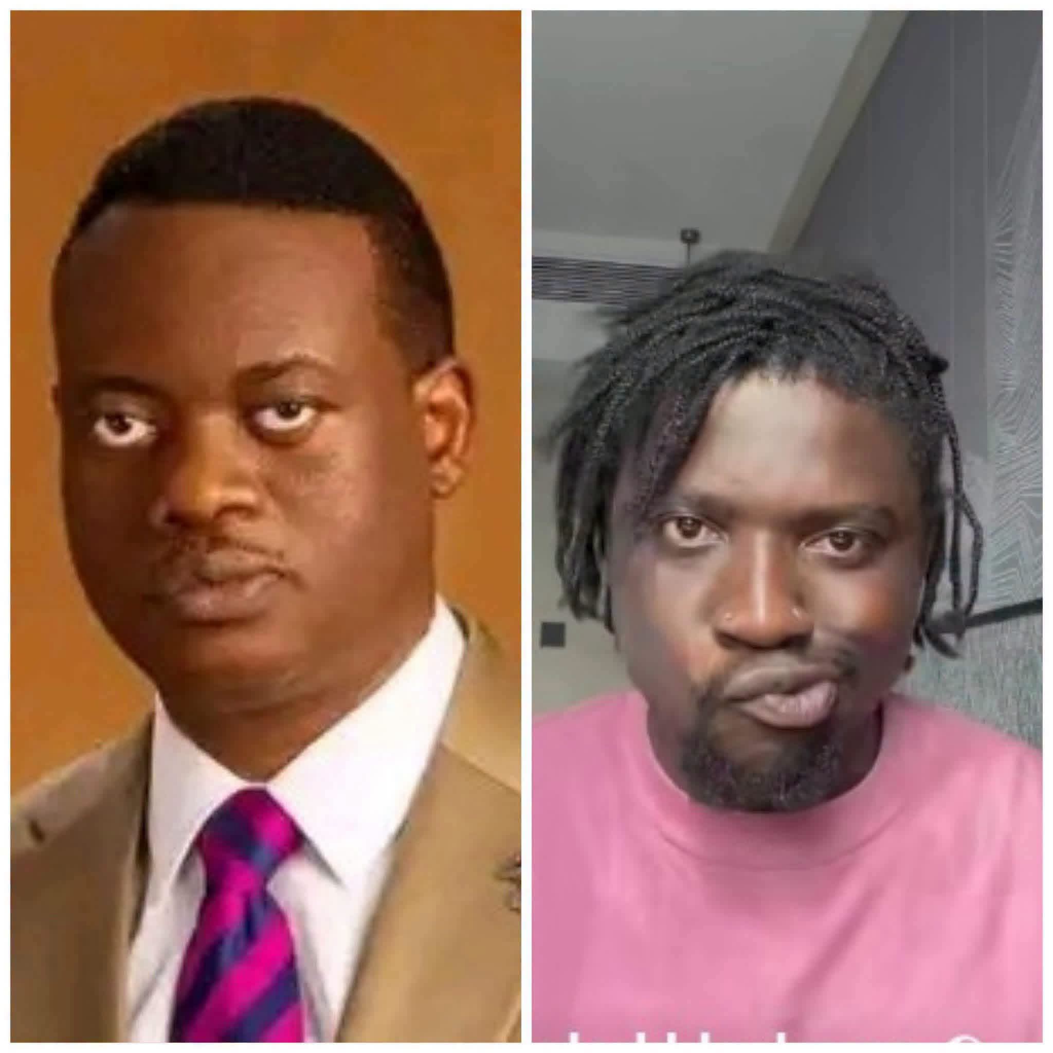 Christian Preacher, Apostle Arome Osayi and Media influencer Martins Vincent Otse, popularly known as VeryDarkMan