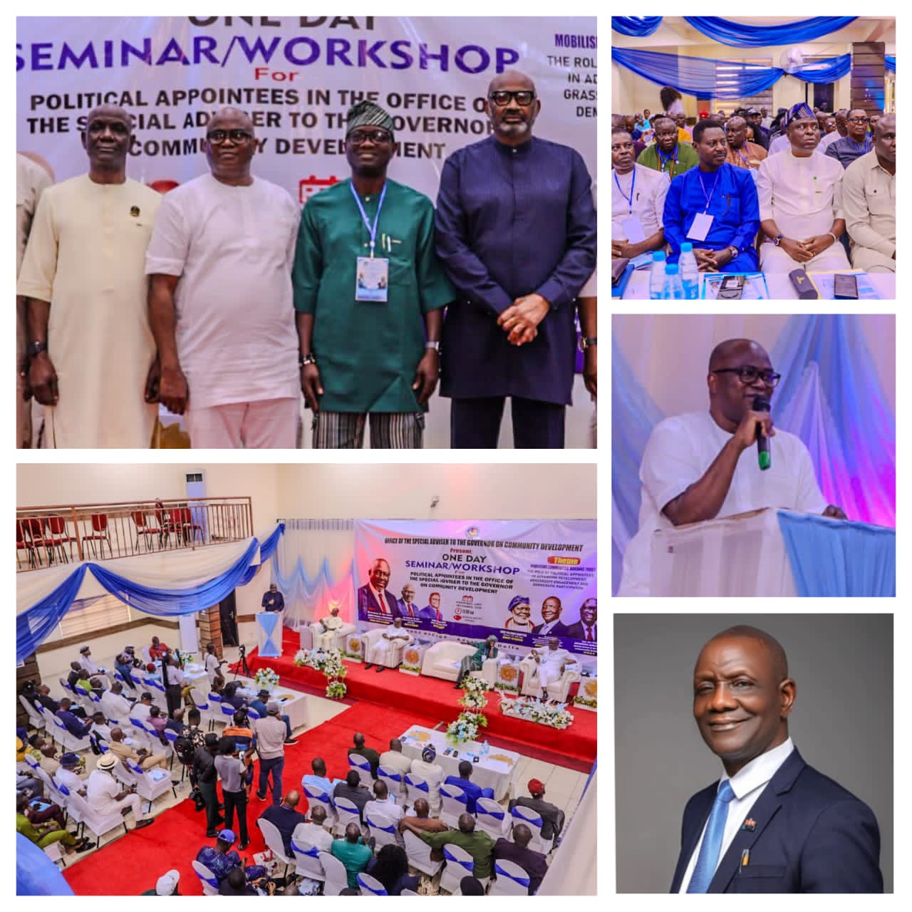 Fred Latimore Oghenesivbe speaking at community development seminar in Asaba