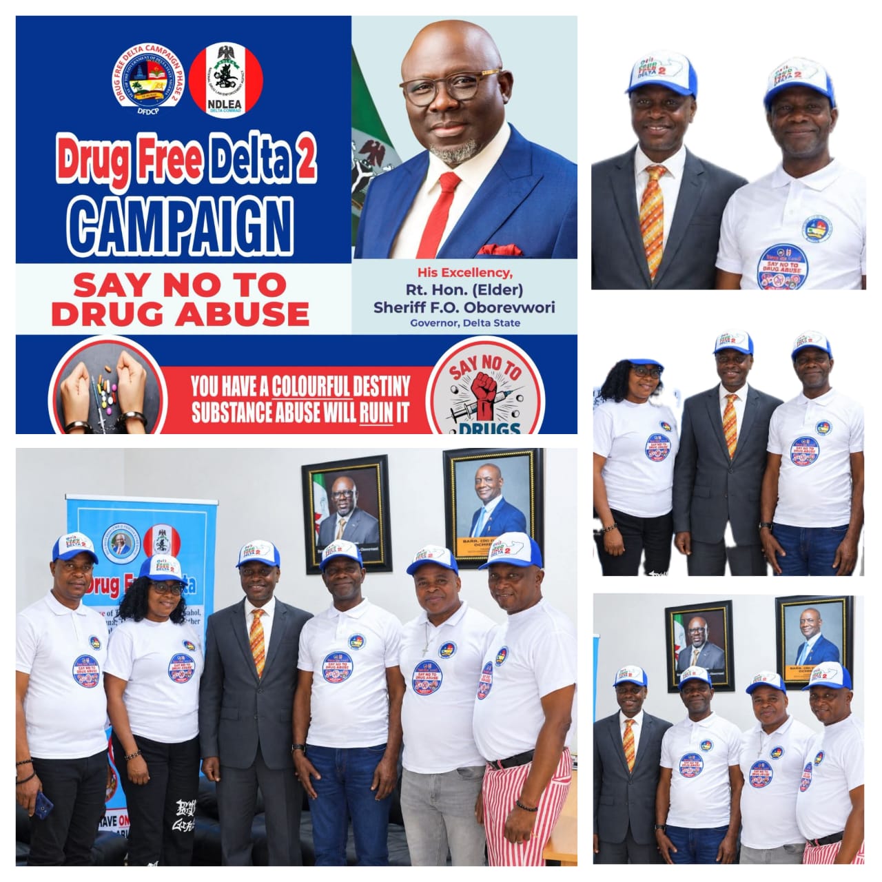 Dr. Fred Latimore Oghenesivbe with Delta NUJ Chairman Churchill Oyovwe during the engagement.