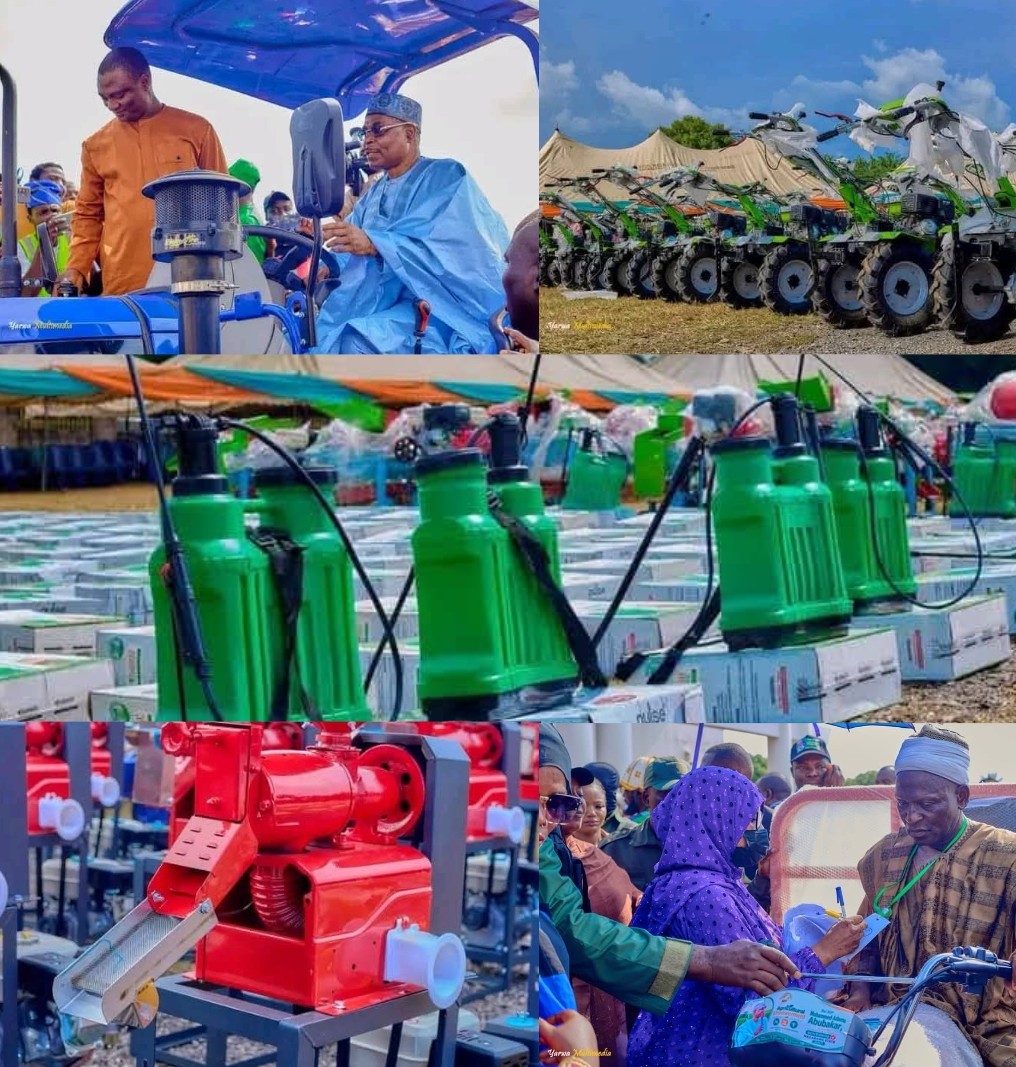 Mohammed Abubakar Adamu distributes agricultural equipment to farmers in Nasarawa North