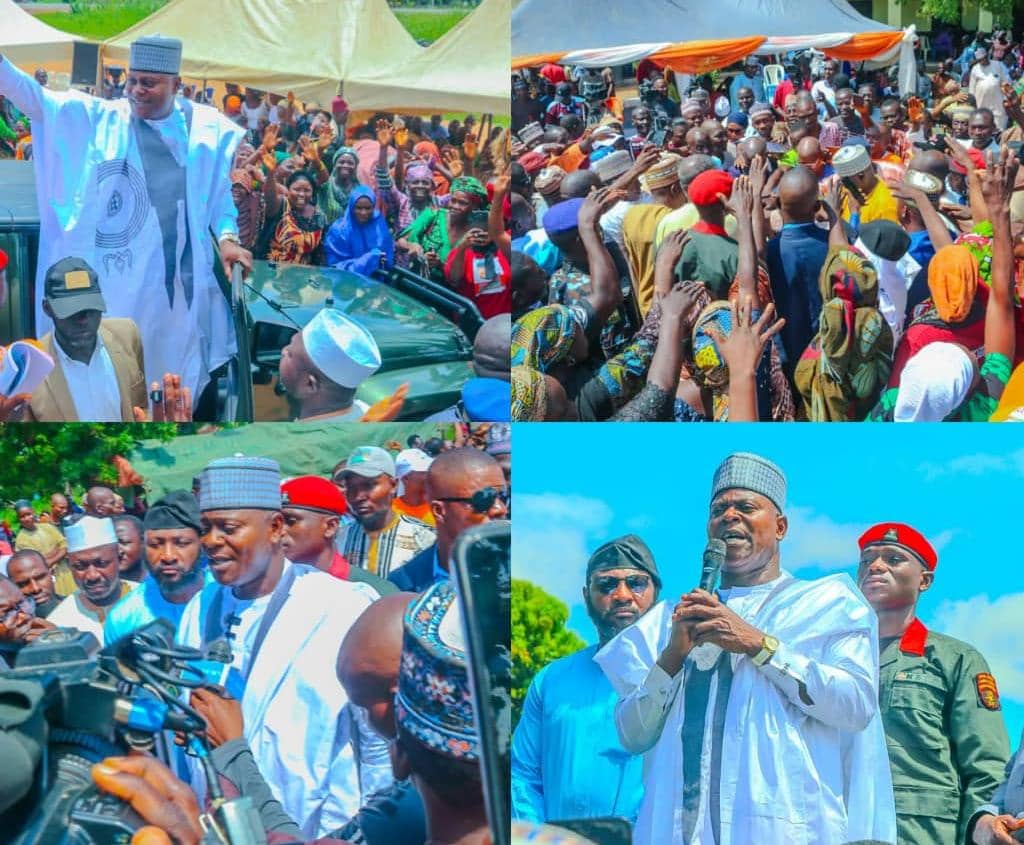 Hon. Solomon Yakubu Akwashiki, the Social Democratic Party (SDP) candidate for the Lafia/Obi Federal Constituency with crowd during his endorsement event